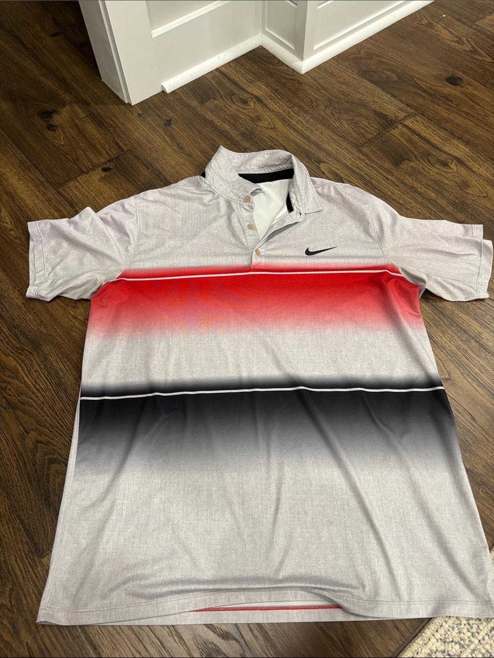 Nike Men’s Red and Gray Gradient Polo